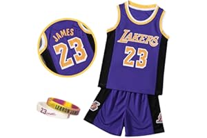 CLZWFZ Basketball Jersey Kit Bambini #23 Fans Jersey Maglietta Felpa Ragazzo Senza Maniche Ragazzi Gilet da Basket Top e Pantaloncini Sportivi Set Tuta