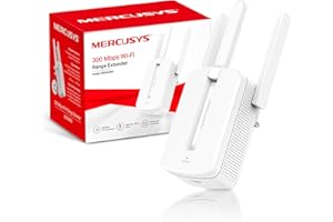 MERCUSYS MW300RE 300Mbps Wall-Plug WiFi Extender Booster, Whole Home Coverage WiFi Booster, 3 Mimo Tech Antennas, Eliminates Wi-Fi Dead Zones, Smart Signal Indicator, Easy Setup with WPS Button