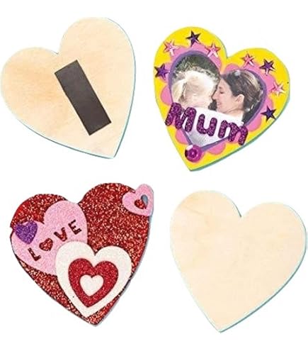Baker Ross Kit Crea Portachiavi A Forma Di Cuore - Confezione Da 6, Bianco, Fai Da Te Per Bambini