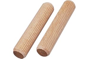SKIR'CO (200 szt.) Kołki drewniane 6 x 20 mm, Kołki ryflowane do drewna, Kołki żebrowane do mebli, Kołki ryflowane