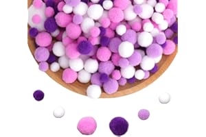 Prmape Pon Pon Colorati 520 Pezzi Pom Pom Viola, 10~30mm Pon Pon Colorati per Lavoretti, Mini Pompon Colorati per Hobby Creativi Artigianato Crafts Matrimoni Feste Fai Da Te
