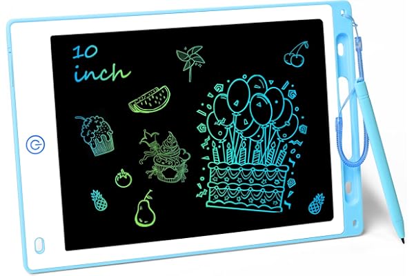 Vicloon Tablette d'écriture LCD,Tablette D'écriture LCD 10 Pouces avec Stylo Ardoise Magique Tableau Portable pour l'écriture et Le Dessin sans Papier,Enfants et Adultes Écriture Dessin (Bleu)