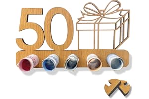 JOYEASE Prezenty pieniężne na 50 urodziny, pomysł na prezent na 50 urodziny mężczyzny i kobiety, prezent z drewna, prezent na rocznicę dla przyjaciół, rodziny