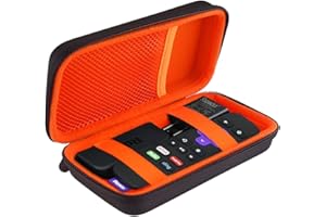 BOVKE Hard Case for Roku Voice Remote Controller, Roku Streaming Stick+ / 4K, Roku Remote Case for Roku TV Steaming Stick 3820R/ 3821R/3941R, Extra Mesh Pocket for Adapters, Cables, Black