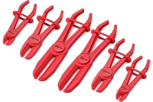 DURATECH Hose Clamp Pliers 6pcs, Hose Pinch Off Pliers, Plastic Line Clamp Pliers Set for Flexible Hoses Fuel Hoses Gas Lines Brake Hoses Radiator Hoses