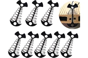 DIYJEP Piquet de Poisson, 8 Pièces Fishbone Tendeur de Tente avec Ressort Mousqueton, Aluminium Alliage Ressort Tentes Piquets, Camping Tent Stakes Pegs Anchor Tendeur pour Planche Pont (Noir)