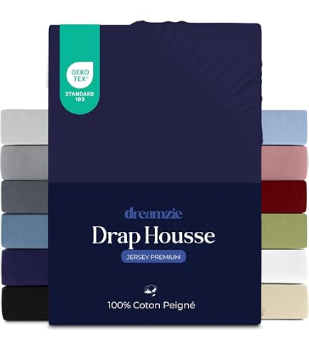 Drap housse 160x200 +35 cm 100% Coton 57 fils Épicéa pas cher