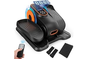 Zilchx Mini Ellipsentrainer, Untertisch Elektrischer Crosstrainer mit LED-Anzeige und Fernbedienung, Ellipsen Beintrainer mit 2 Modi & 12 Einstellbaren Geschwindigkeiten, für Senioren Erwachsene