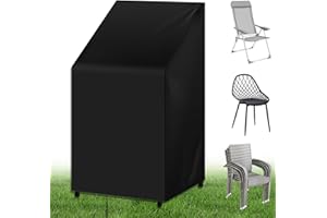 BAIEYE Housse Chaise Jardin,116x90x65cm Housse de Fauteuil Imperméable,Oxford 210D Housses Pour Mobilier de Jardin,Coupe-Vent,Résistant à La Poussière,Aux UV,Adapté Aux Chaises Empilables