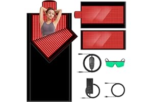 BIAOQINBO Tappetino per Terapia a Luce Rossa 215×85 cm – 2680 LED (660 nm & 850 nm) Coperta a Infrarossi per Tutto il Corpo con 3 Modalità & 9 Timer – Sollievo dal Dolore, Recupero Muscolare, Relax