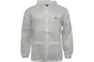 G5 APPAREL Lawn Bowling White Kagool Cagoule Unisex Hooded Rain Jacket Bowls