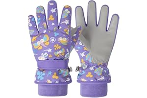 TONIFAY Waterproof Kids Gloves Winter Cold Weather Fleece Lined Thermal Warm PU Palm Snow Ski Cycling Glove Age1-13 for Boys Girls Kid Boy toddler Girl Children Skiing Snowboarding Running Walking Sport