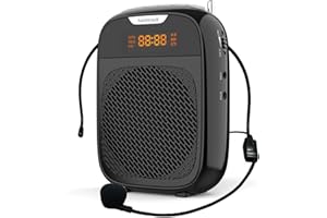 NORWII Mini amplificateur de Voix Portable Rechargeable Bluetooth 4000 mAh avec Microphone avec câble Casque et Ceinture, système PA amplificateur de Voix Personnel pour Enseignants, Guides