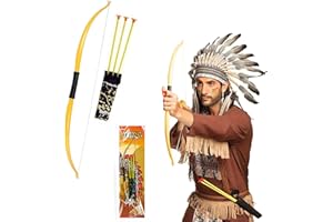 SRV HUB Kids Archery Set – Bow & 3 Suction Cup Arrows, Includes Target on Packaging – Fun Toy for Ages 6+ | Cowboy & Indians Play Set - 49cm