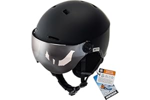 meteor Casque de Ski avec Visière Intégrée - pour Hommes Femmes et Jeunesse - Helmet Snowboard Professionnel de Sports de Neige