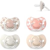 Suavinex, Pack of 4 Pacifiers for Babies 6-18 Months, with Physiological Silicone Teat SX Pro Symmetrical, Flat and Flexible,
