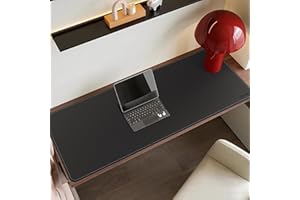 CENNBIE Alfombrilla de escritorio de cuero Grande, 110 x 60cm Tapete escritoriode, Alfombrilla de mouse extendida, alfombrilla de escritorio de piel impermeable para escritorio oficina y hogar (Negro)