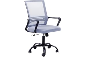 ILGRUPPONE Il Gruppone Passione Casa Sedia da Ufficio in Rete,Supporto Lombare Regolabile in Altezza,Girevole,Poltrona da Scrivania con Seduta Traspirante Inclinazione Ad Ondeggiamento Pistone Gas - Grigio