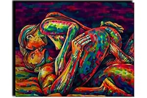 WANGMAOMAO DIY Malen nach Zahlen Paar nackte Männer und Frauen Handgemalte Kits Zeichnung Leinwand Bilder nach Zahlen Tier Porträt Wohnkultur Geschenk 40x50cm -ohne Rahmen