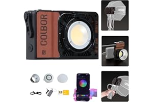 COLBOR W60 LED światło video, 2700-6500 K CRI 97+ 60 W, małe światło do aparatu, możliwość ściemniania, sterowanie za pomocą aplikacji, oświetlenie fotograficzne, kompaktowa do fotografii produktów i