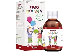 NEO PEQUES Gases | Jarabe Infantil para Reducir la Distensión Abdominal y las Flatulencias | 150 ml | A Base de Plantas Naturales y Fósforo | Sabor Manzana y Maca