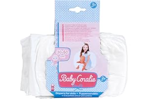 Klein Theo 1673 Baby Coralie Pannolini per Bambole con Dimensioni di ca. 30-50 cm Tre Pannolini con Chiusura a Strappo Giocattolo per Bambini a Partire da 3 Anni