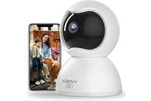 XIAOVV Kamera monitorująca PTZ 3 MP do wnętrz, widoczność w nocy HD, 2,4 G, kamera Wi-Fi, zdalny dostęp za pomocą aplikacji, podwójna ochrona danych, wykrywanie ruchu, powiadomienia o aplikacji,