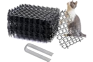 HYWEAN HSAFE 20 Piezas 15,5 * 20 cm Pinchos Anti Gatos,con Alfombra antigato con Puntas,Espina Rejilla Anti Perros con 20 Clavos de jardín, Red para Animales Salvajes