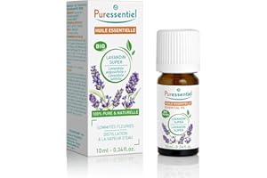 Puressentiel – Huile Essentielle Lavandin super BIO – Contribue à la relaxation – 100% pure et naturelle – HEBDD – La vandula angustifolia x Lavandula latifolia – 10 ml