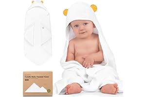‎KEABABIES KeaBabies Babyhandtuch mit Kapuze für Neugeborene – Große Bambus Kapuzenhandtuch Baby für Jungen, Mädchen, Kleinkinder, Besonders Saugfähig Und Weich Baby Badetuch (Bear)