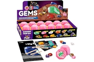 Byncceh Kit di Scavo con Pietre Preziose e Minerali per Bambini 6+, STEM Educativo e Interattivo con Pietre Vere
