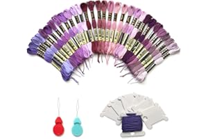 JSJSYO 30 Pieces Embroidery Thread Gradient Embroidery Floss Friendship Bracelets Floss String for Cross Stitch Project (Purple)
