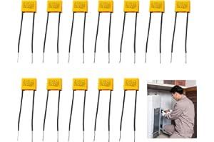 VULCYXA 12 Condensadores de Seguridad, Condensadores de Supresión LED, Condensador Antiparasitario MKP para Lámparas LED 0,33µF 275V AC, Capacitor X2 Radial, para Electrodomésticos y Componentes Electrónicos
