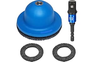 BEKASA Radnabenschleifer Auto, Kugelkopfschleifer,90-150 mm Radnabenreiniger, Radnaben Bürste Set mit 1/2" Vierkantantrieb und 2 Stahl Schleifteller, Radnabenschleifer Blau für Felgenwechsel, Rostentfernung