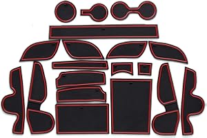 LFOTPP Compatible con Hyunda-i Tucson TL 2015-2020 Alfombrillas de Goma Antideslizantes para Reposabrazos Consola Central Portavasos Coche Interior Accesorios, 19 Piezas (Rojo)