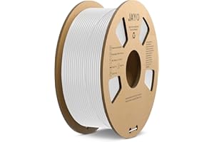 JAYO PLA Filament 1,75 mm, Filament pour imprimante 3D, Précision dimensionnelle +/- 0,02 mm, Bobine de 1,1 kg (2,4 lb), Filament soigneusement enroulé, Blanc 1100G