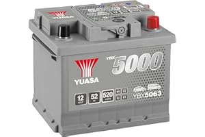 Yuasa YBX5063 12V 52Ah 520CCA Silver Sealed Maintenance Free High Performance Car Battery