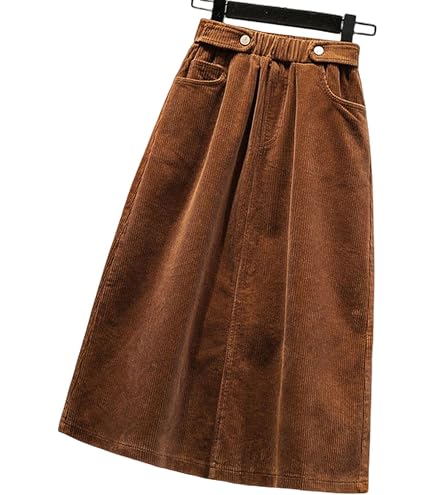 Produktbild von ZWY A-Linien-Rock Herbst Winter Cord Rock Frauen Vintage Midi Lange Roecke Weibliche S0eag0cd