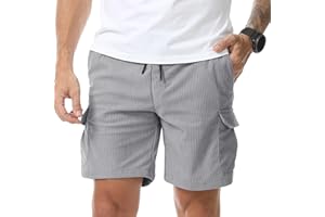 Suwangi Pantalones Cortos Hombre de Pana Cargo Casual Verano Bermudas Shorts con Múltiples Bolsillos