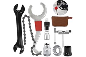 DERERSTE Kit d'outils de réparation de vélo 7Pcs avec clé 3 en 1 pour Retirer la Cassette, Brise-chaîne, extracteur de manivelle, extracteur de pédalier, clé à cône de moyeu, clé à Rayons