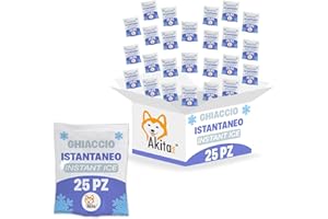 Akitaink Ghiaccio Istantaneo monouso, Busta sacchetto in PE POLIETILENE, Scatola di 25 unità dimensioni 14x18 cm, Made in Italy