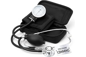 TEMPO DI SALDI Misuratore Pressione da Braccio Analogico Preciso ±3mmHg con Stetoscopio, Sfigmomanometro Manuale Portatile, Macchina Pressione da Braccio con Custodia Inclusa