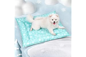 Pawtasy Alfombrilla Refrescante para Perros y Gatos Manta refrescante Perro Cama refrigerante Alfombra colchoneta Fria de Verano Fresca para Mascotas pequeños M 66 x 76 cm