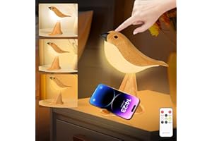 LAVAED Lampe de table lampe de table oiseaux avec 3 températures de couleur USB rechargeable contrôle par capteur tactile lampe de chevet avec diffuseur de parfum intérieur (Jaune)