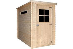 Casa de Almacenamiento jardín 144x239x198 cm/2.63m2 - Caseta para Exterior jardín - Cobertizo de Madera pequeño - Techo, Ventana- TIMBELA M306