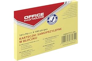 ‎OFFICER PRODUCTS OFFICE PRODUCTS 14047711-06 notatnik samoprzylepny 101 x 76 mm, 1 X 100 arkuszy, pastelowy kolor/żółty kanaryjski