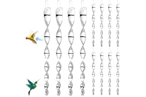 Huahuanghui Repellente per Uccelli,Riflettente Spirale,Uccello Rod,Spaventa Piccioni,Dispositivo Deterrente,Dissuasore per Uccelli,scaccia piccioni,Repellente per Uccelli Riflettente (12pezzi)