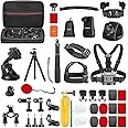 NEEWER 50 In 1 Action 5 Camera Accessory Kit Compatible with GoPro Hero 13 12 11 DJI OSMO 4 3 2 Insta360 X4 X3 SJCAM AKASO VicTsing APEMAN Campark Sony Sports DV with GP-10 Action Camera Pole Mount