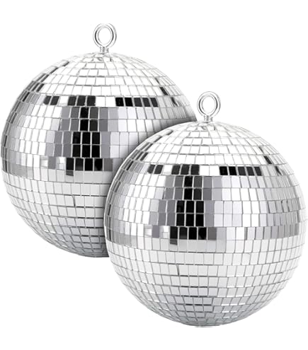20" Large Silver Disco Ball Ornaments, Glass Mirror Foam Ball With Hanging Swivel Ring, Reflection Ball For Holiday, Wedding & Party Decor - Israel