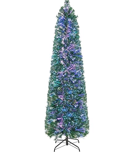 COSTWAY Kunstkerstboom met sneeuw en metalen standaard, PVC-naalden, kerstklapsysteem, groen, 225 cm